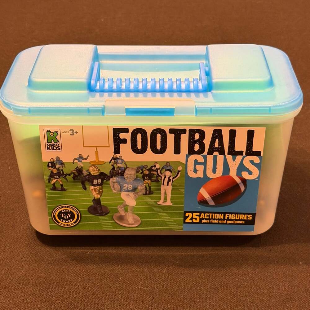 Kaskey Kids Football Guys Action Figure Set Navy & Gold vs Gray & Blue